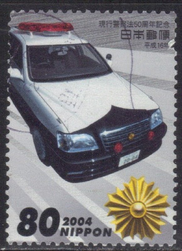 JAPAN SC# 2888 USED 80y 2004  POLICE CAR SEE SCAN