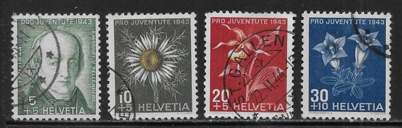 Switzerland B126-B129 1943 Pro Juven set USED