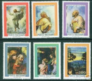 VATICAN Scott 595-600 MNH** Raphael's TRANSFIGURATION 1976