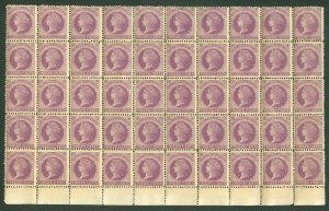 SG 42 Prince Edward Island 1872. 12c reddish-mauve bottom marginal block of 50..