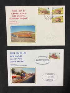 TWO SNAEFELL MOUNTAIN RAILWAY COVERS