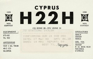 8615 Amateur Radio QSL Card NICOSIA CYPRUS-