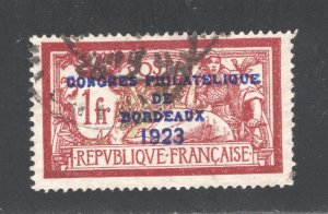 France #197    VF, Used, 1fr claret & olive green,  CV $500.00  ....  2010212