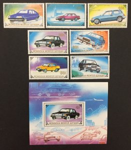 Mongolia  1990 #1802-9, Cars, MNH.