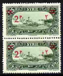 Syria 1928 Surcharged 2p on 1p25 green (surch in red), mo...
