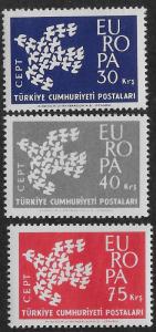 TURKEY SC# 1518-20 FVF/MNH 1961