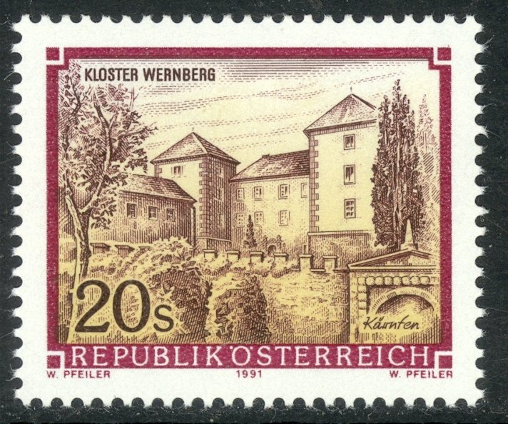 AUSTRIA 1989-92 20s WERNBERG MONASTERY Issue Sc 1472 MNH