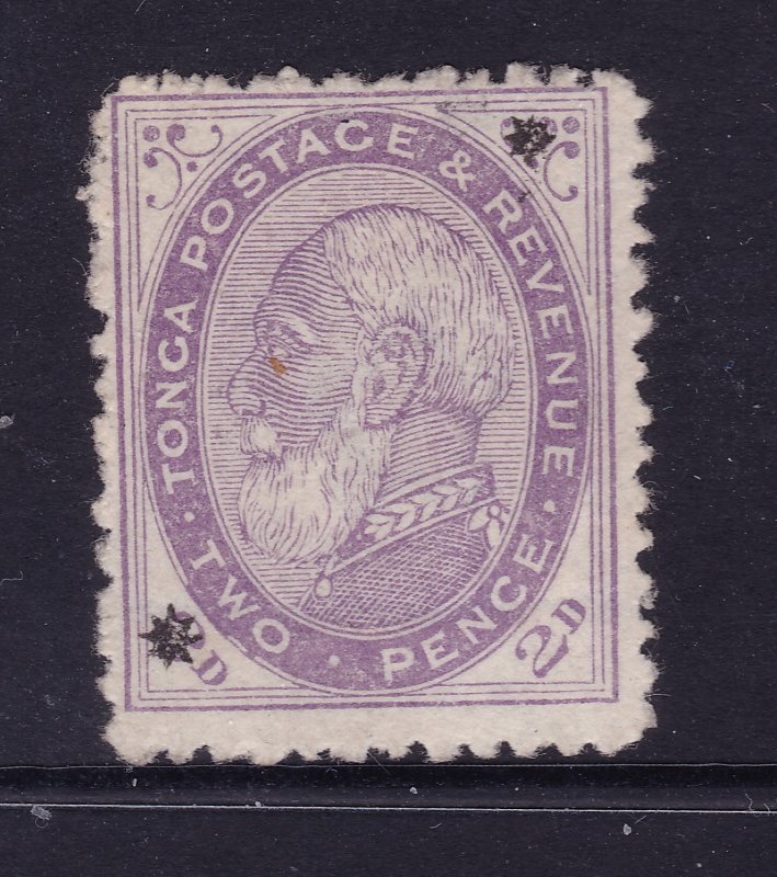 Tonga 2d with overprint stars perf 12.5 MNG from 1891