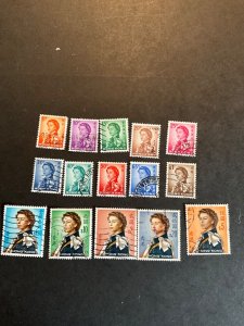 Stamps Hong Kong Scott #203-17 used