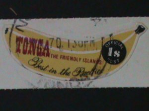 ​TONGA-SC# 222-LOVELY BEAUTIFUL BANANA SHAPE CUT STAMP CTO VF-HARD TO FIND