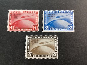 ICOLLECTZONE Germany  C40-42 Marked Reproduction Zeppelin F/VF NH