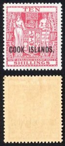 Cook Island SG133 Ten Shilling Wmk Mult NZ Star (upright) M/M Cat 110 pounds