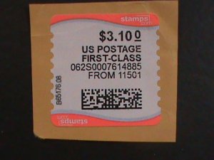 ​UNITED STATES-2009 SC#1CVP106  WAVE LINE-CUT SQUARE COMPUTER  VENDED STAMP -