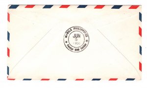 INDONESIA Air Mail 1959 Cover *PAN-AM* FIRST FLIGHT PHILIPPINES Manila MA1074