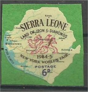 SIERRA LEONE, 1963, MNH 6p, Map and Lion, Scott 260
