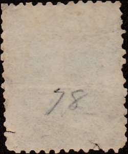 # 78a Grayish Lilac Used FAULT George Washington