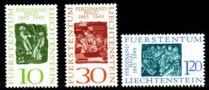 LIECHTENSTEIN #401-403  1965  PAINTINGS BY NIGG  MINT  VF NH  O.G  a