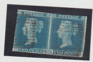 Great Britain Scott # 4e SG14 Used Pair Ivory Head Victoria Plate Position SH-Si