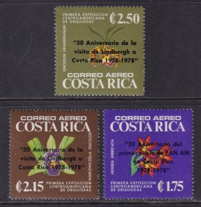 Costa Rica C715-C717 Flowers MNH VF