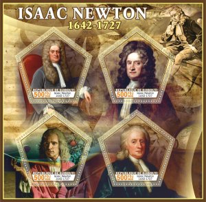 Stamps. Isaac Newtone 2019 year 1+1 sheets perforated