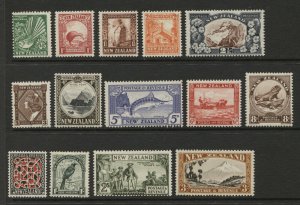 NEW ZEALAND 185-186 187-191 192a-198 Mint NH LH F-VF 189 191 dist  gum $435 3/24 