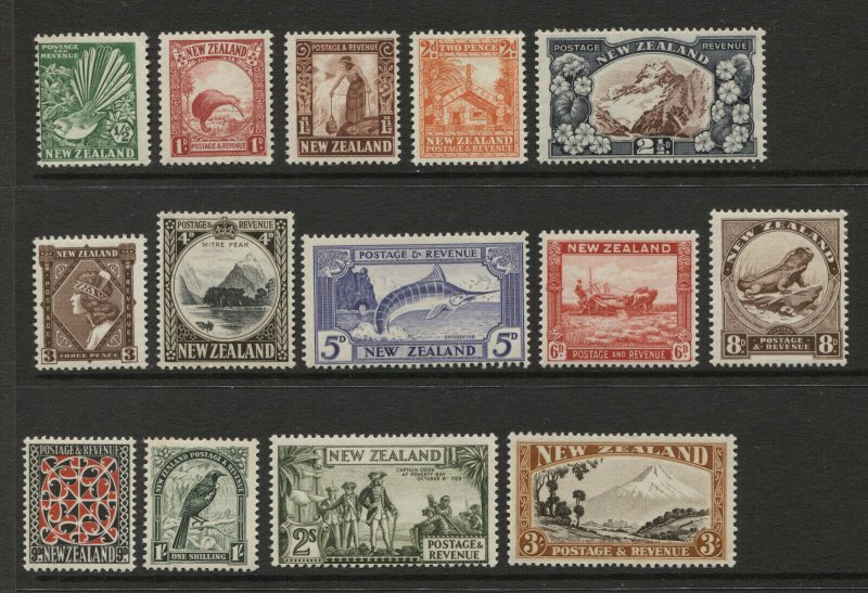 NEW ZEALAND 185-186 187-191 192a-198 Mint NH LH F-VF 189 191 dist  gum $435 3/24 