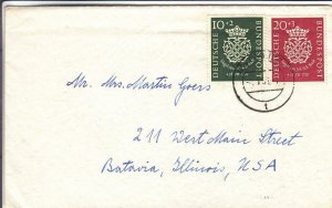 1951, Berlin, Germany to Batavia, IL, Sc # B314-B315 (15171)