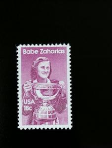 1981 18c Babe Didrikson Zaharias, Athlete Scott 1932 Mint F/VF NH