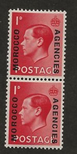 GREAT BRITAIN OFFICES - MOROCCO SC# 244-44a VERT PR  FVF/MLH 1936