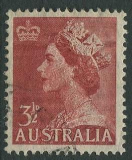 QUEEN ELIZABETH II DEFINITIVE 1953 - 3½d RED USED