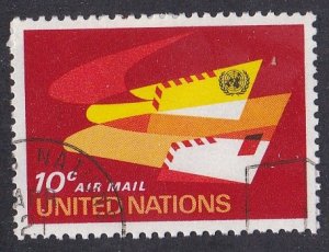 United Nations - New York # C14, Wings & Envelope, Used, 1/2 Cat.