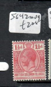 BRITISH SOLOMON ISLANDS KGV 1 1/2D  SG 42  MOG     P0320H