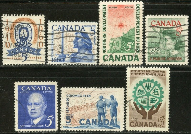 CANADA Sc#389-395 1960-61 Postage Complete Used