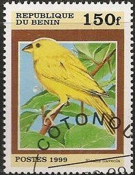 Benin 1121 - Cto - 150fr Saffron Finch (1999) (cv $0.55)