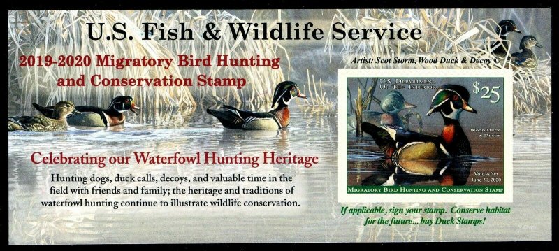 RW86A Federal Duck Stamp of 2019 - OGNH -VF & Better - (ESP Stock)