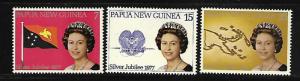 PAPUA NEW GUINEA  462-464   MNH SILVER JUBILEE SET 1977