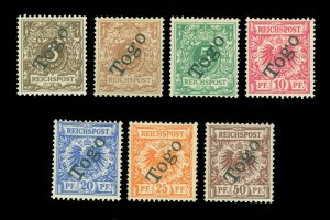 German Colonies - TOGO 1897 SURCHARGED set Sc# 1-6 +#1b  mint MH