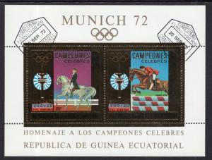 Equatorial Guinea 7252 Olympics Gold Foil Souvenir Sheet CTO NH VF