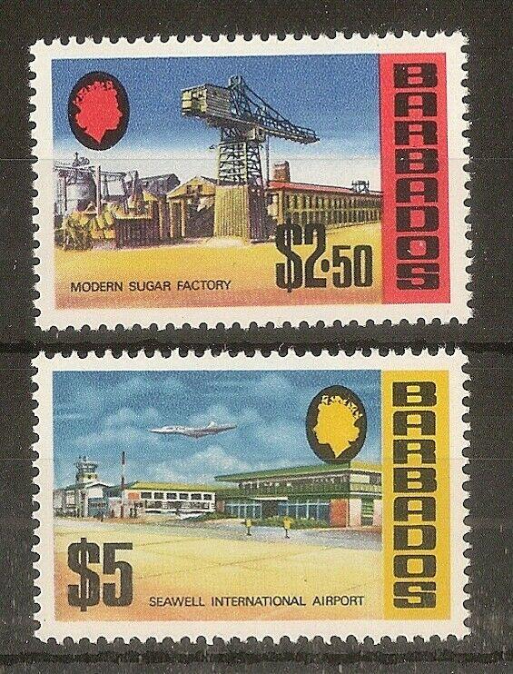 Barbados 1972 $2.50 & $5 SG466-467 MNH