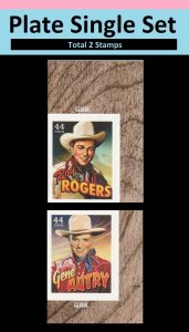 US 4446 4449 Cowboys of the Sliver Screen 44c plate single set 2 R MNH 2010