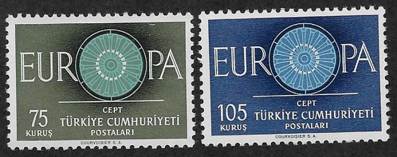 TURKEY SC# 1493-94 FVF/MLH 1960