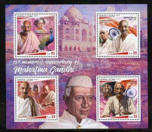 SIERRA LEONE 2023 75th MEMORIAL ANNIVERSARY OF MAHATMA GANDHI SHEET I MINT NH