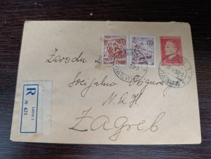 Yugoslavia 1953 Croatia, uprated 3 din. Tito stationery, Labin to Zagreb