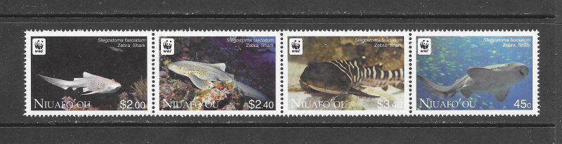 FISH - NIUAFO'OU #274a ZEBRA SHARK WWF MNH (D)