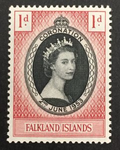 Falkland Islands 1953 #121, Coronation, Unused/MH.