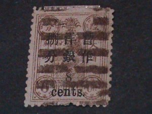 CHINA-1897 -SC# 33  ST.2004 QING DYNASTY-DRAGON  VF-FANCY CANCEL-129 YEARS OLD