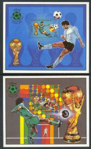 LIBYA 1982 WORLD CUP SOCCER SPAIN Souvenir Sheet Set Sc 1020-1021 MNH