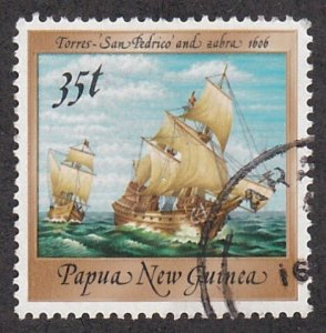 Papua New Guinea # 670, Sailing Ships, Used