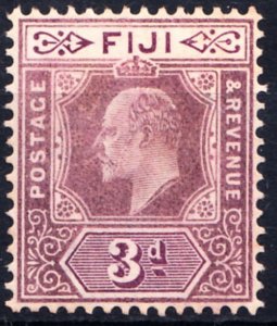 1903 FIJI KEVII 3d DULL PURPLE & PURPLE (SG # 108) MNG