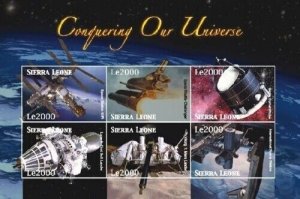 Sierra Leone - Space - Conquering Our Universe - Sheet of 6 Stamps - MNH